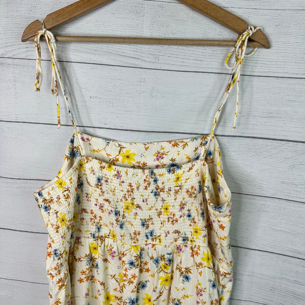 Old Navy Womens size XL Fit & Flare Tie-Strap Linen-Blend Floral Mini Dress - Picture 5 of 11